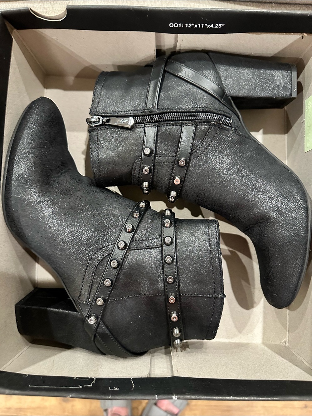 Simply Vera Vera Wang Black Studded Ankle Booties